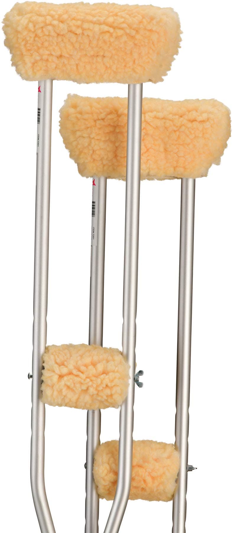 NOVA Medical Products Sheepskin Fleece Crutch Pads Universal Fit Padded Cushion Fleece Accessories for Underarm Crutches One Pair Each of Underarm and Hand Grip Covers Washable
