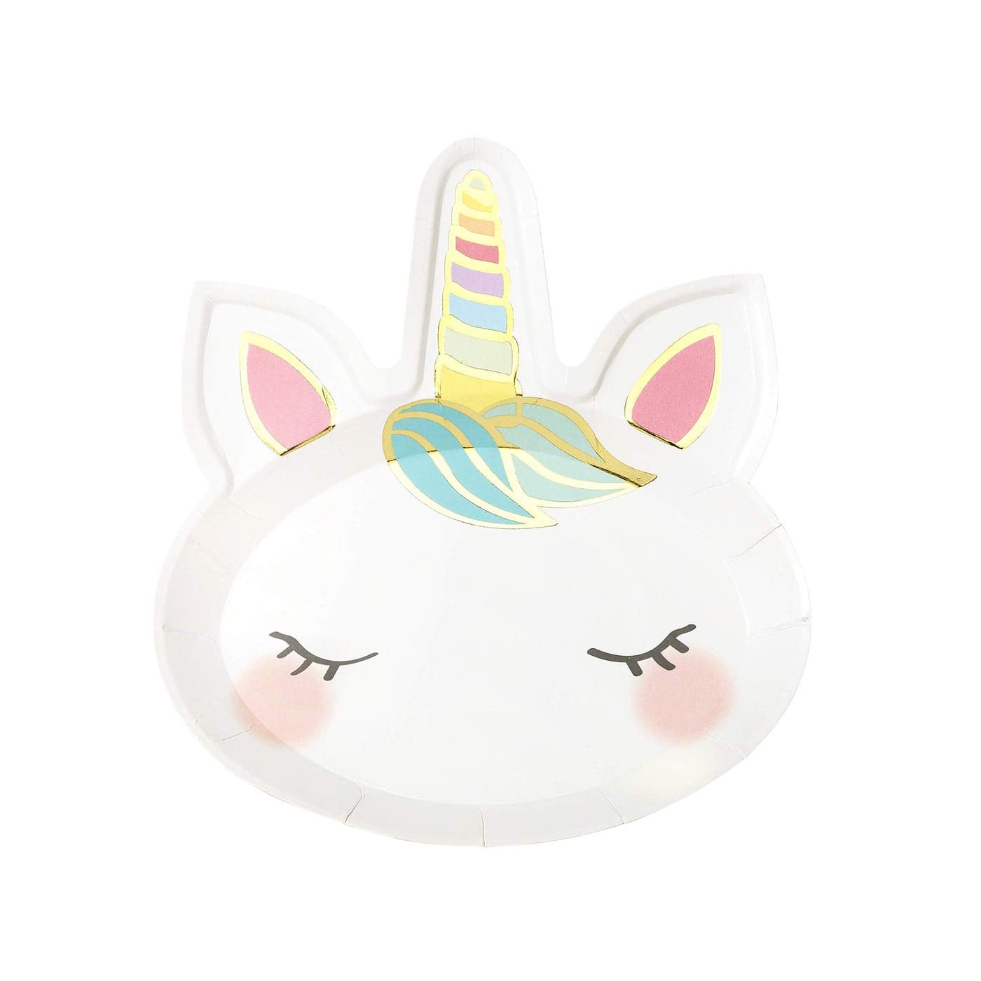Talking Tables Pack of 8 Shaped Unicorn Face Paper Party Plates Birthday Partyware Tableware for Kids Boys Girls Daughter Niece Unicorns Parties