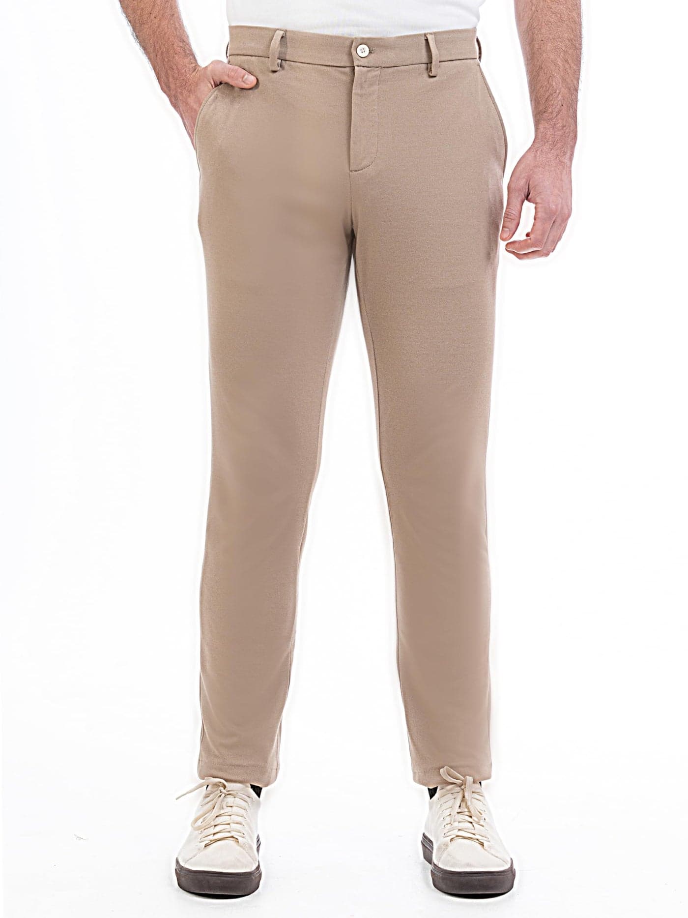 The Pant Project Luxury PV Stretchable Casual Pants for Men | Stylish Slim Fit Men's Wear Trousers for Office or Party | Mens Fashion Dress Trouser with Expandable Waist & 4 Way Stretch (38, Khaki)