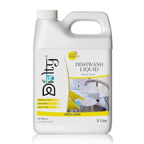 Diolty Dishwashing Liquid Gel 5L | Lemon Fragrance | Tough on Grease, Residue-Free | Non-Toxic, Gentle on Hands | Kitchen Utensil Cleaner