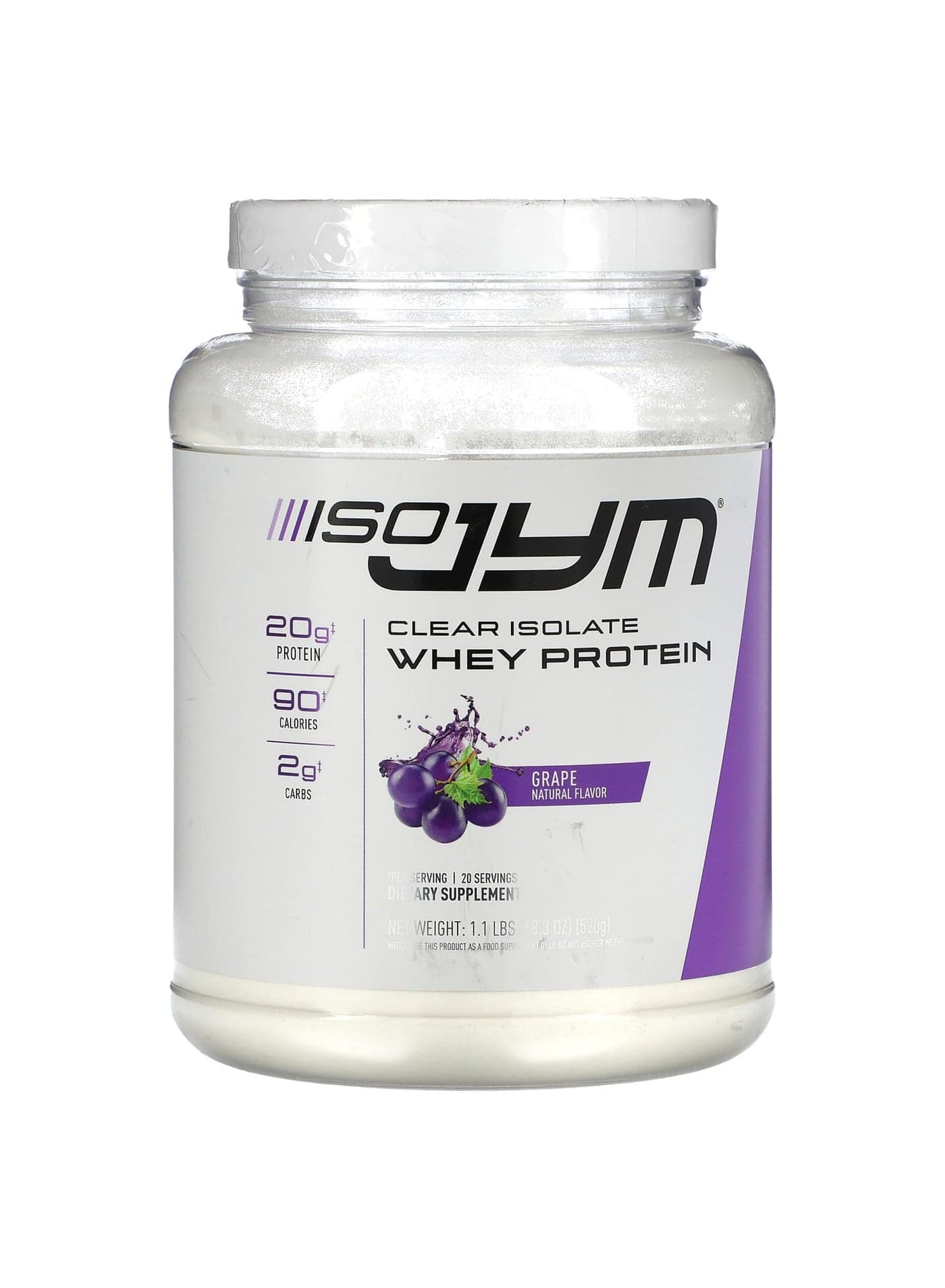 Clear Isolate Whey Protein, Grape, 1.1 lbs (18.3 oz)