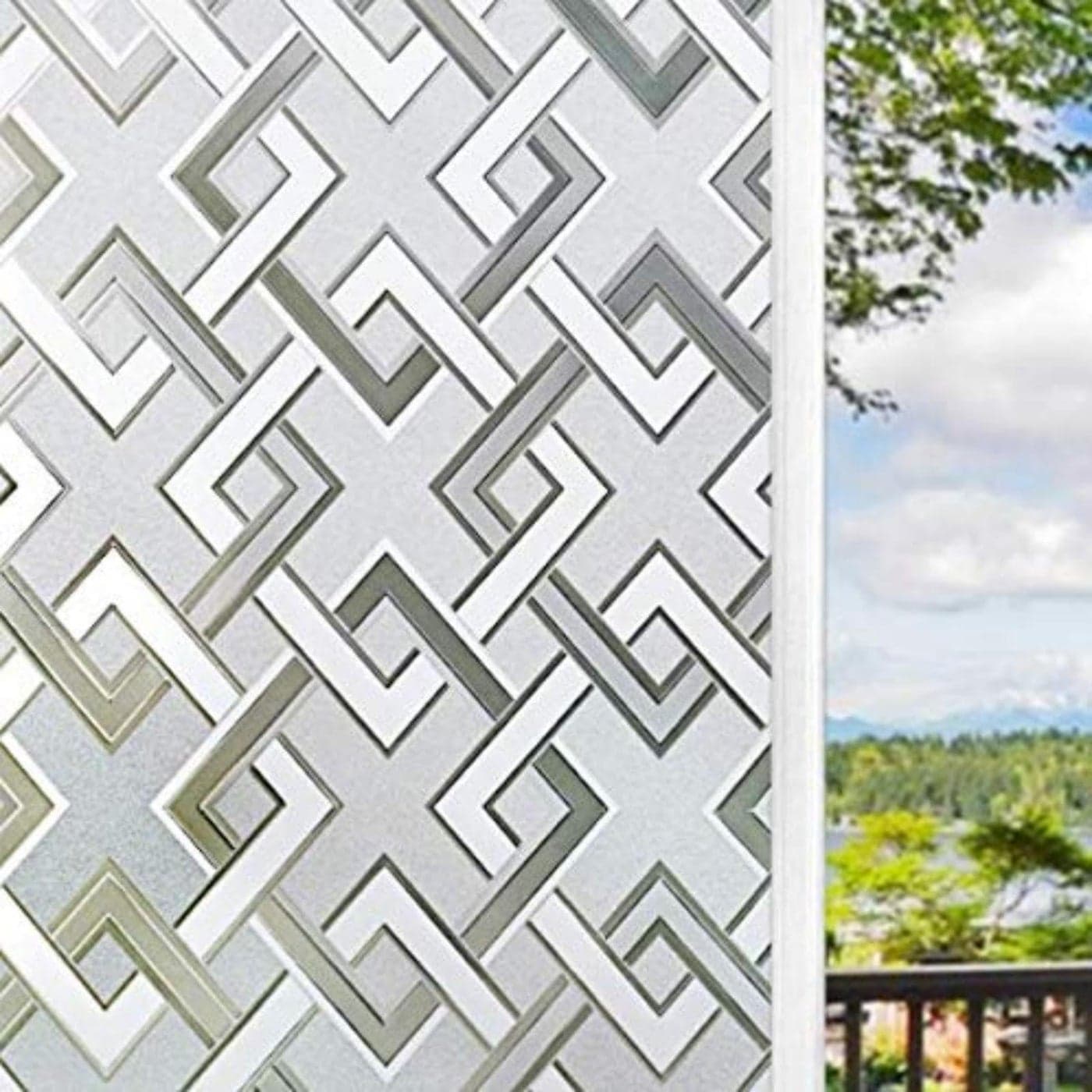 Finnez Window Film Privacy Film 3D No Glue Glass Sticker Rhombus Pattern for Glass Door Bathroom livingroom Office 175 x 787 inches