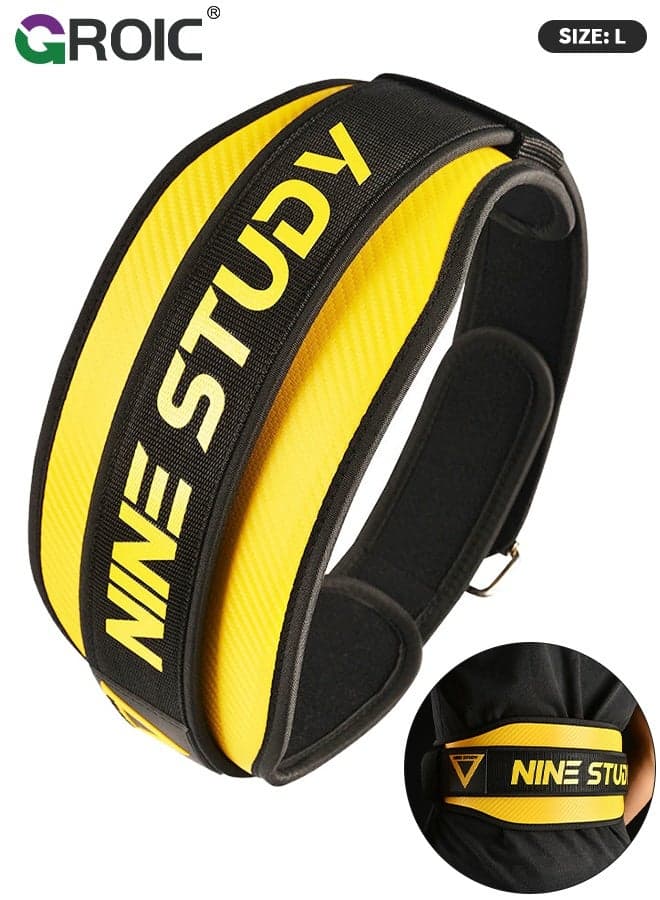 Weight Lifting Belt,Yellow Peak Edition, Double Compression Fitness Belt for Squats, Deadlifts and Strength Training, No Lumbar Pad, Lifting Support for Men and Women, Deadlift Training Belt - L