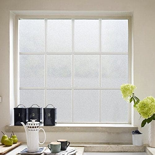 CVANU Privacy Frosting Film - White Window Frosting Sheets for Front Door, Bathroom, Sidelight & Small Windows, 12''x25''
