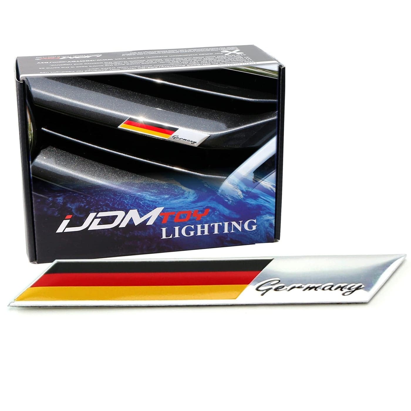 iJDMTOY Aluminum Plate Germany Flag Emblem Badge Compatible with Germany Car Front Grille Side Fenders Trunk Dashboard etc