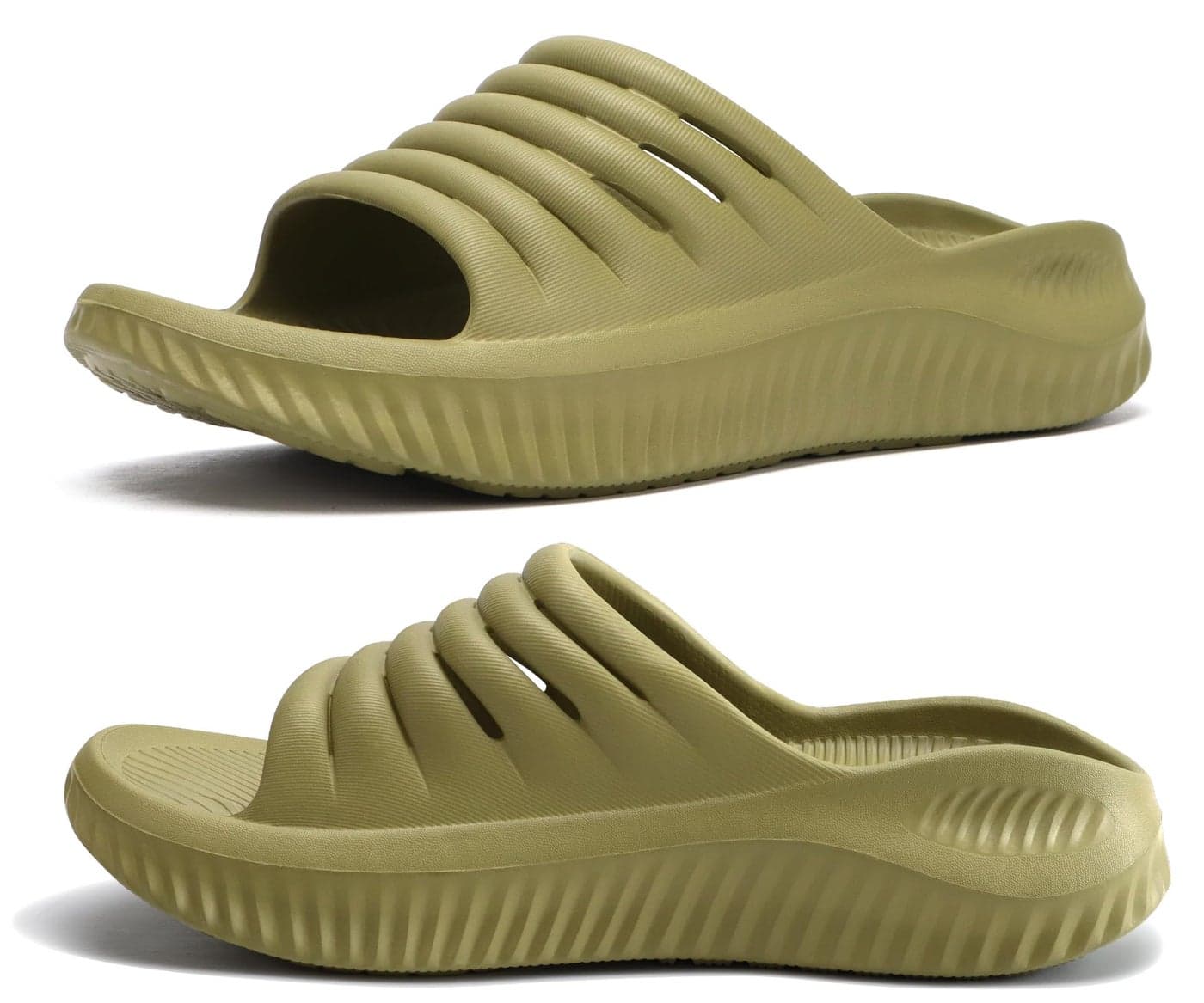 KuaiLu Womens Recovery Sandals Comfortable Plantar Fasciitis Arch Support Ladies Orthopedic Running Sport Slides Open Toe Slip On Thick Athletic Cushion Slippers Summer Beach Sandles Green 7