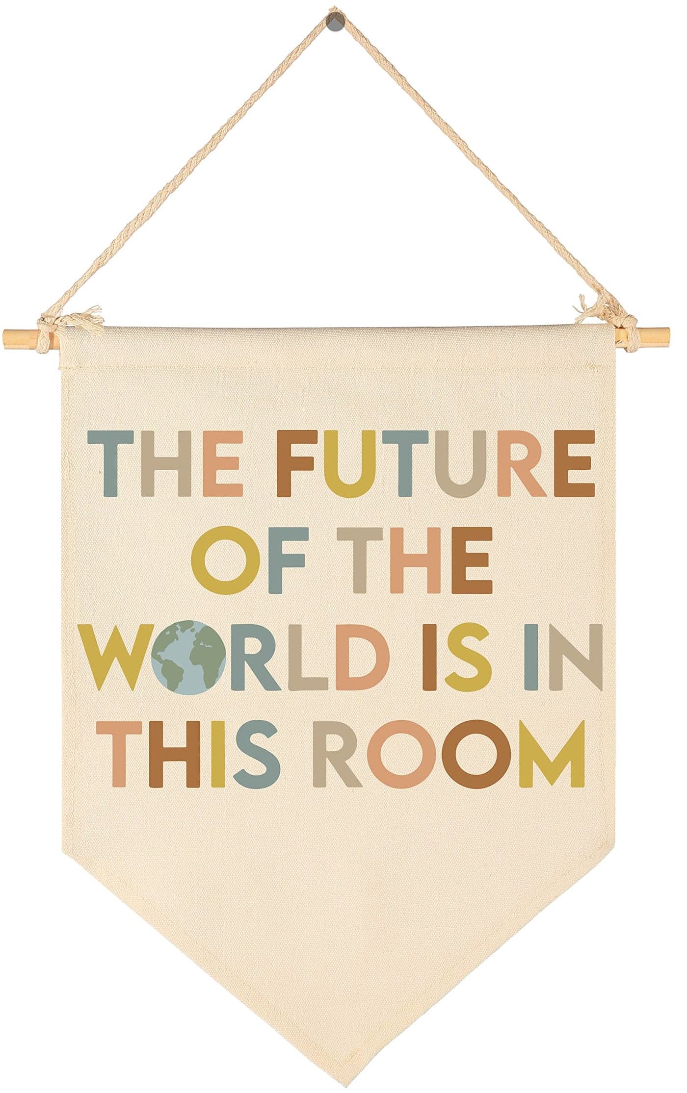 the Future of the World is in This RoomClassroom DecorTeacher GiftInspirational Classroom DecorWelcome PosterCanvas Hanging Pennant Flag Banner Wall SignPositive Affirmation Motivational Quote