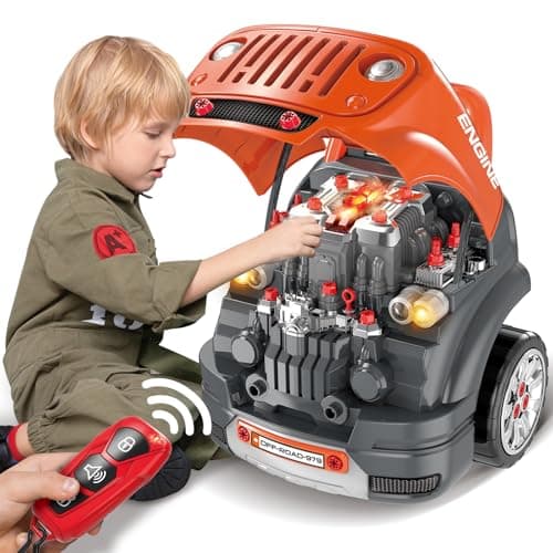 SpringFlower Toys Gifts for 3 4 5 6 7 8 Years Old Boys Large Truck Engine Toys for Kids 38 Years Old Big Truck Builder Kit Mechanic Repair Set for Kids Ideal Christmas Birthday Gifts