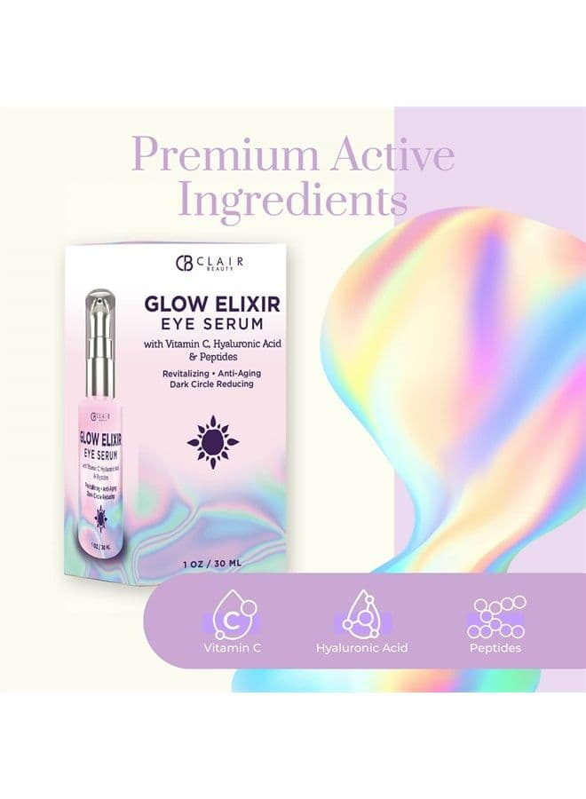 (Formerly Clair) Vitamin C & Hyaluronic Acid Under Eye Serum - Reduce Eye Bags, Puffiness, Dark Circles & Wrinkles, Lifting Eye Serum - Cruelty Free Korean Skincare For All Skin Types