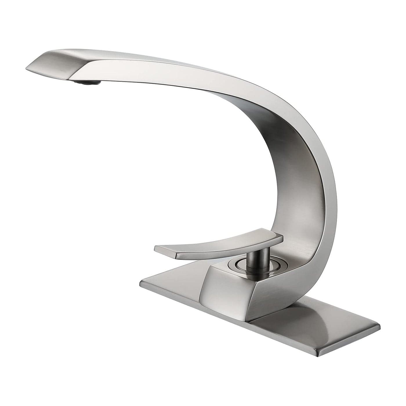 HMEGAO Bathroom Faucet Brushed NickelBathroom Sink Faucet for Sink 1 Hole or 3 Hole Mount Single Handle Basin Mixer with 6inch 10inch Deckplate