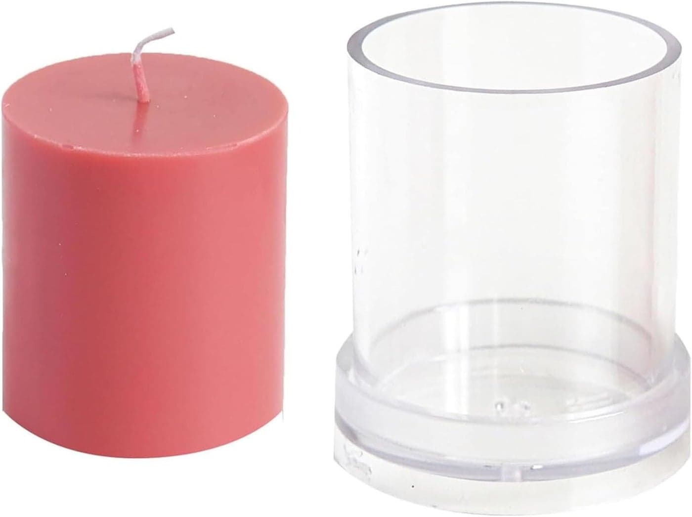 Shoppeecity Cylindrical Pillar Candle Mold I Simple Flat Colum Acrylic Candlestick Wax Mould I for DIY Handmade Cake Dcor Aromatherapy Candles Making Home Wedding Dinner Party Decoration 6X75 CM