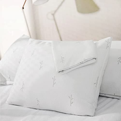 FeelAtHome 65 Polyester 35 Rayon Derived from Bamboo Cooling Pillow Cover Waterproof 20x26 Inches Pack of 2 Standard Soft Comfortable Waterproof Pillow Protector Pillow Protector Cooling