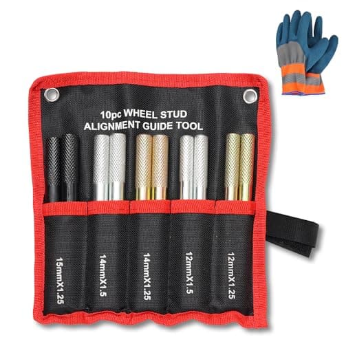 GEAROLL 10PC Wheel Alignment Pin Steel Alloy Wheel Hanger Alignment Pin Guide Tool Wheel Lug Bolt Automotive Mechanic Tool M14x15125 M12x15125 M15125