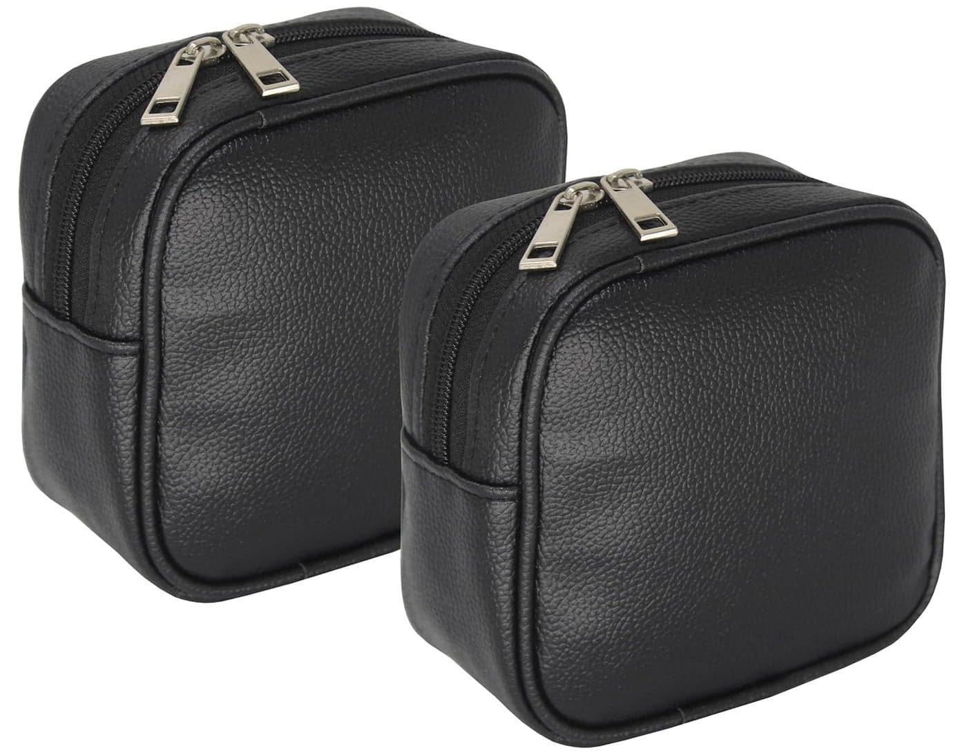 atorakushon Cosmetics Pouch Makeup Pouch Vanity Case Jewellery Pouch Case for Women Girls Travel Organiser Ring Earring Pouch Bridal Gift Black Pack of 2