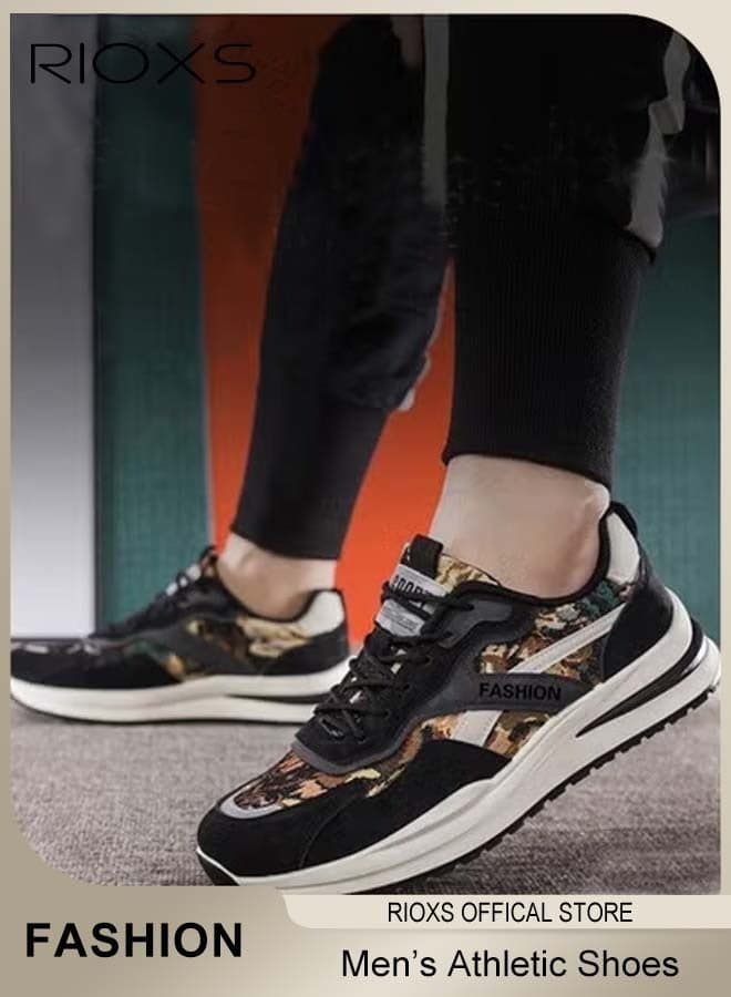 Men's Low-Top Sneaker, Fashion Casual Athletic Shoes, Comfort Breathable Sports Shoes For Men, Anti-Slip Fitness Shoes, Classic Trendy Outdoor Trainning Shoes For Running Jogging Walking Hiking Travel