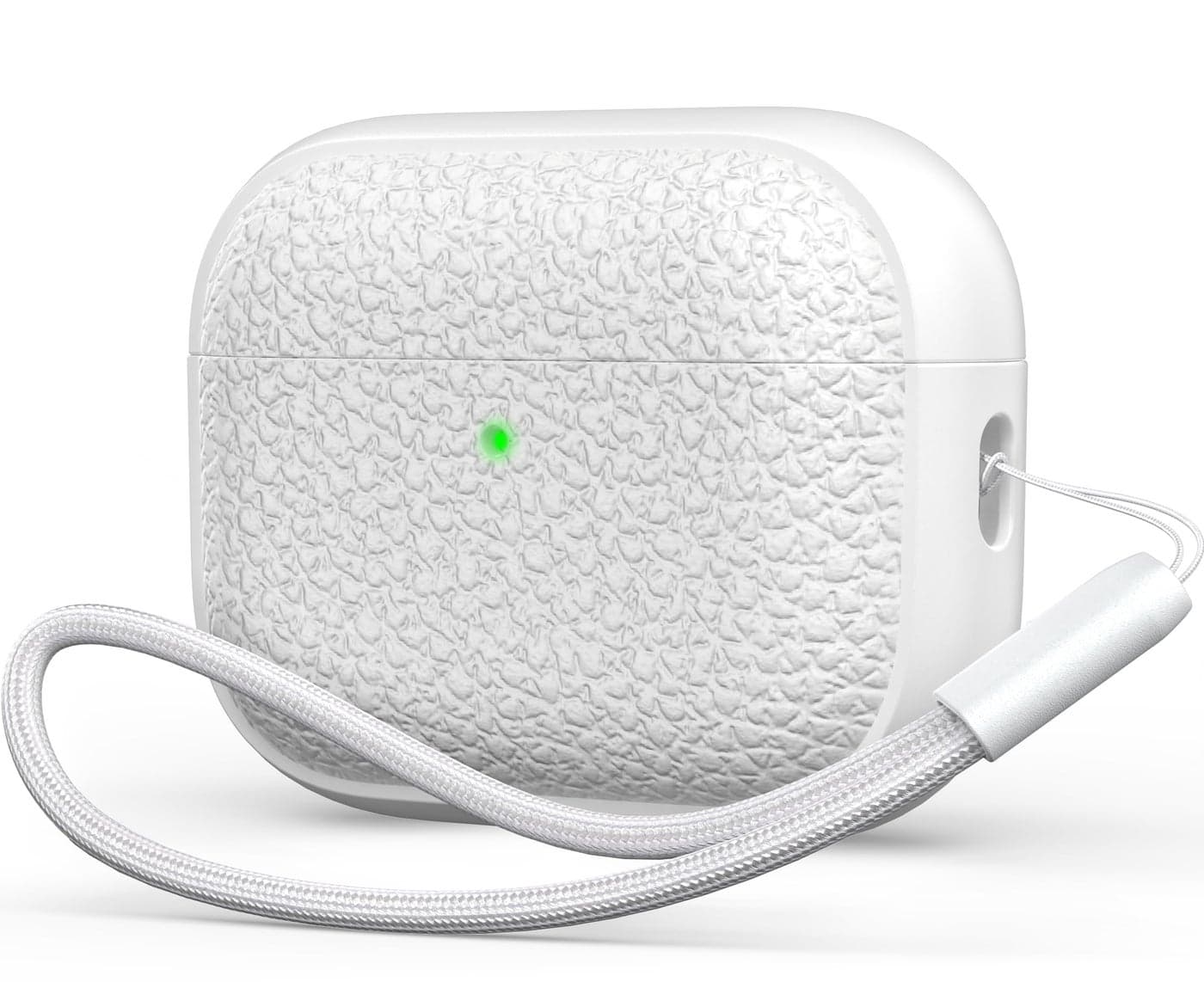 R-fun for AirPods Pro 3 Case 2025, Soft TPU (Leather-Like Design) Drop Protection Cover for Men and Women with Lanyard and Cleaner Kit, Compatible with Apple AirPods Pro 3rd Generation-White