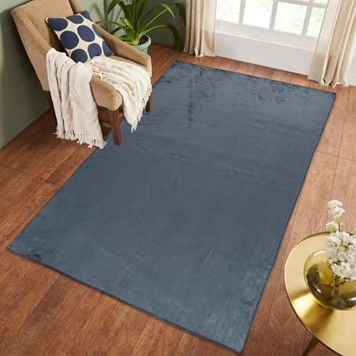 RD TREND® Carpets for Living Room Anti Skid Carpet for Room/Hall/Bedroom/Office/Floor Carpet&Rugs Machine-Washable (Grey, 4X6 Feet)