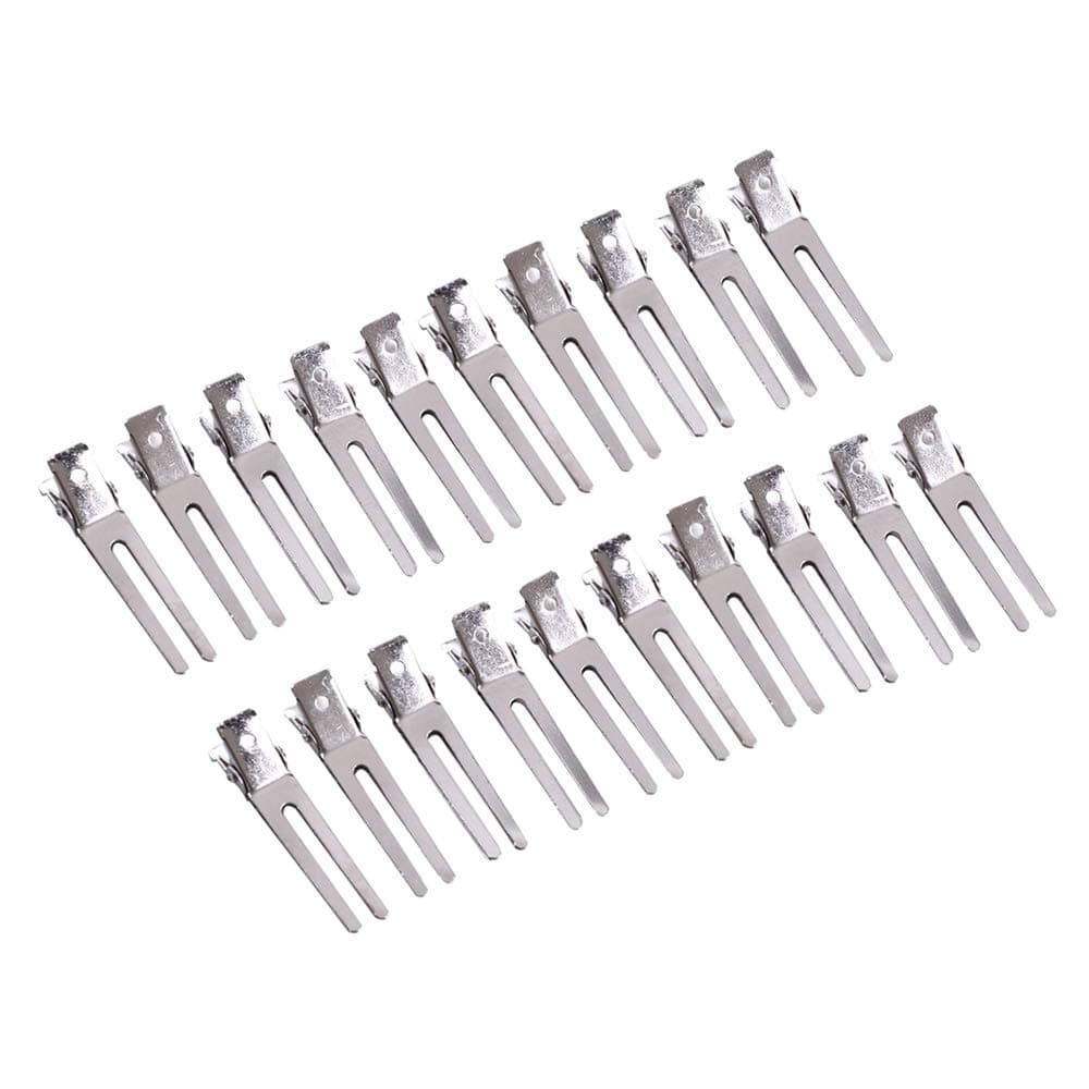 50 Pcs Double Prong Hair Clips Curl Clips 177 Inches Metal Alligator Hair Pins Styling Clips for Salon Hair Extensions