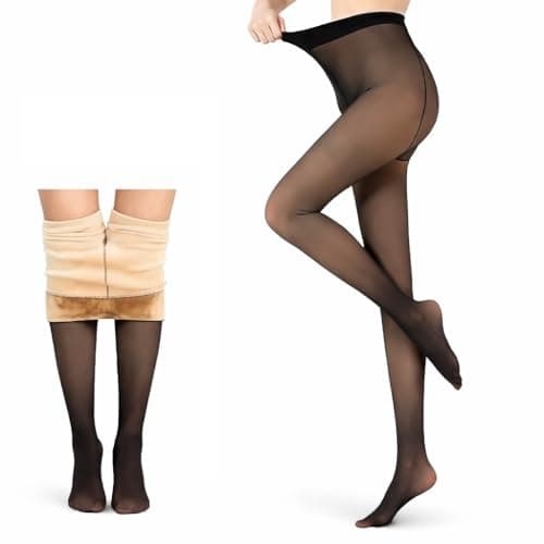 Kuba Women Skinny Fit Mid Rise Winter Fleece Warm Thermal Leggings Tights Pants Thick Winter Leggings Black Brown