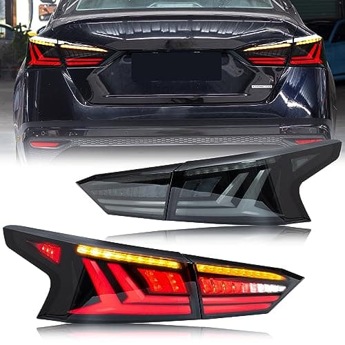 inginuity time LED Tail Lights for Nissan Altima 2019-2024 Smoked Rear Lamps SR Sequential Signal Start-up Animation Assembly