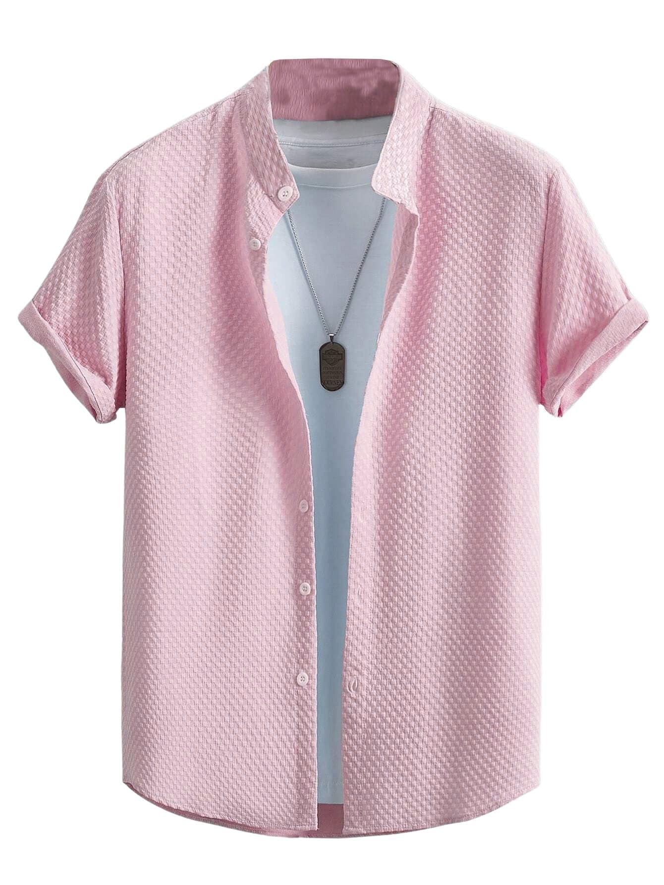 Men Shirt|| Shirt for Men|| Casual Shirt for Men (Bubble) (2XL, Pink)