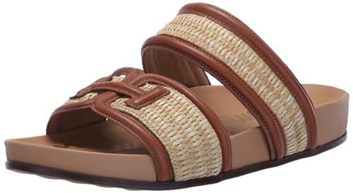Sam Edelman Women's Rowan Slide Sandal Dark Natural/Rich Cognac 7 Medium