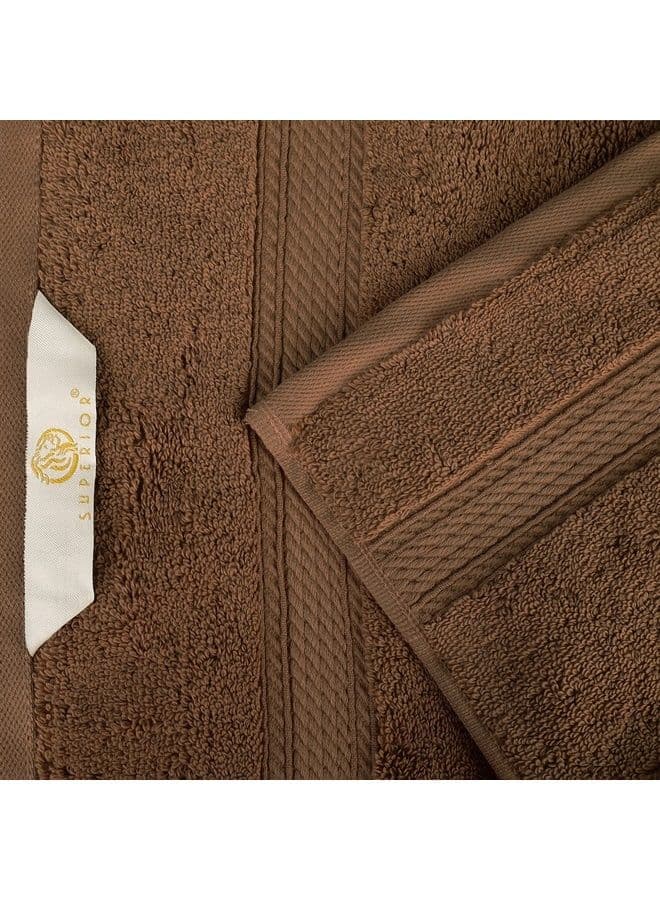 Egyptian Cotton 800 GSM Towel Set, Includes 2 Bath Towels, 2 Hand Towels, 2 Face Towels, Luxury Plush Bathroom Essentials, Ultra Thick, Spa, Shower, Guest Bath, Apartment, Home, Chocolate