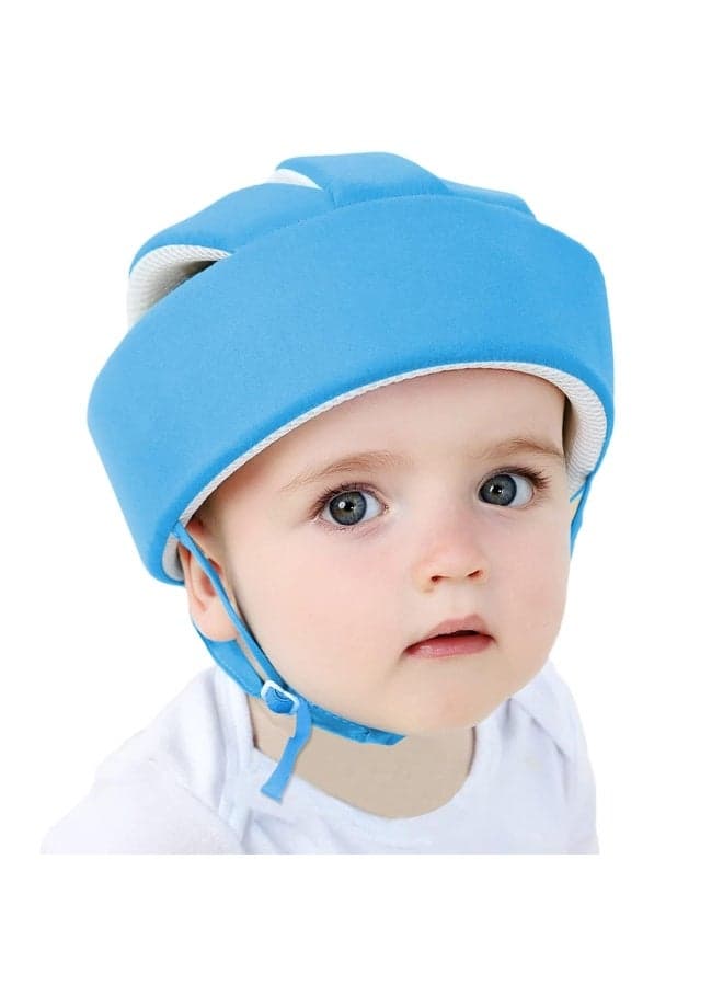 Baby Safety Helmet Toddler Children Headguard Infant Head Cushion Protective Harnesses Cap Soft Adjustable Kid Safety Hat Head Protector (Blue)