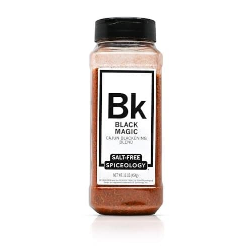 Spiceology – Black Magic Salt-Free Cajun Blackening Seasoning – Bold & Savory Blackened Seasoning for Chicken, Fish, Turkey, and More – Versatile Cajun Spice Blend & Dry Rub – 16 oz