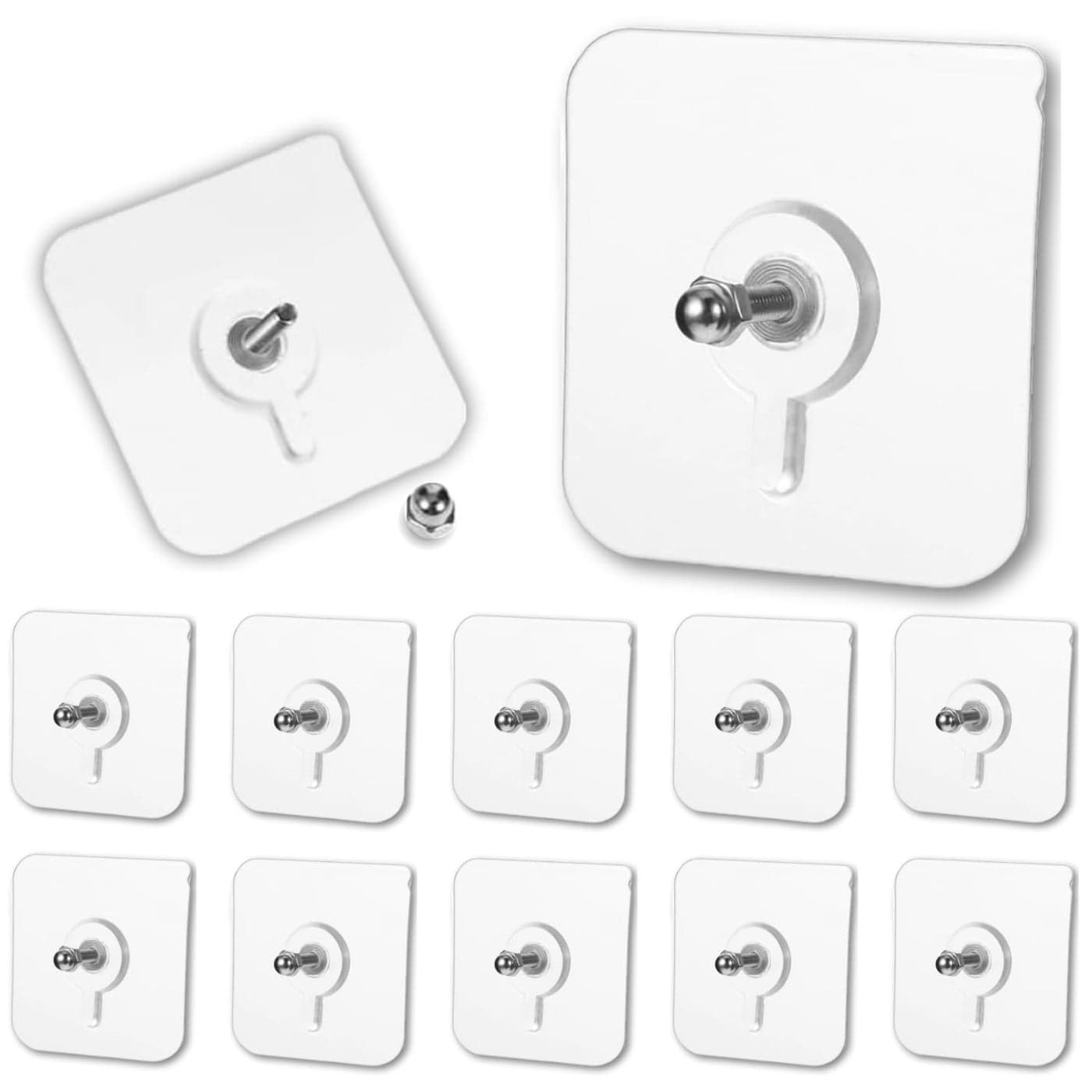 DRYPHON 10 Pcs Adhesive Wall Hooks for Hanging PVC Hook for Wall Hanging Without Drill Sticky Hooks for Wall Heavy Duty Adhesive Wall Hook Kitchen Tools Home Decor 10 Pack Screw Hook