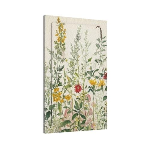 Yamxbfa Decorative Light Switch Cover Plate Rustic Beige Wildflower Green Plants Yellow Floral 1 Gang No Device Single Blank Outlet Covers Wall Plate Cover Switchplate Electrical Face Plate
