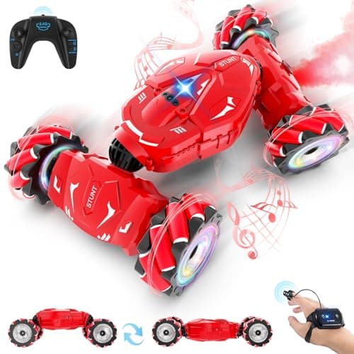 Pristar RC Stunt Cars Gesture Sensing Remote Car Toys for 612 Boys Girls 24Ghz Hand Remote Control Car with Spray Lights Music 360 Rotation 4WD OffRoad Birthday Xmas Gifts for Kids Age 612