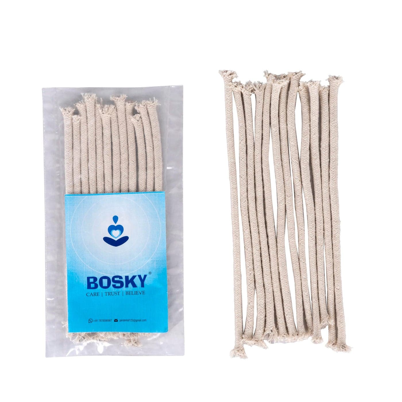 BOSKY 12 Pcs Round Cotton Kerosene Oil Lamp 6 inch Long Wicks Burner Braided Cotton Replacement 14 inch Wick for Rock Candle Kerosene Alcohol Oil Candle Lamp
