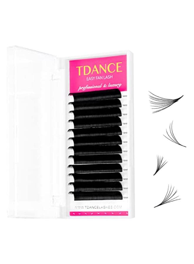 TDANCE Easy Fan Lash Extension Rapid Blooming Volume Eyelash Extensions C CC D DD J B L Curl 003012mm Thickness Easy Fan Volume Lashes Self Fanning Eyelashes Extension 003CC11 mm
