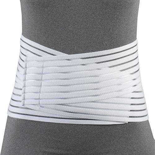 OTC Lumbosacral Support 7inch Lower Back Lightweight Compression Elastic White Medium