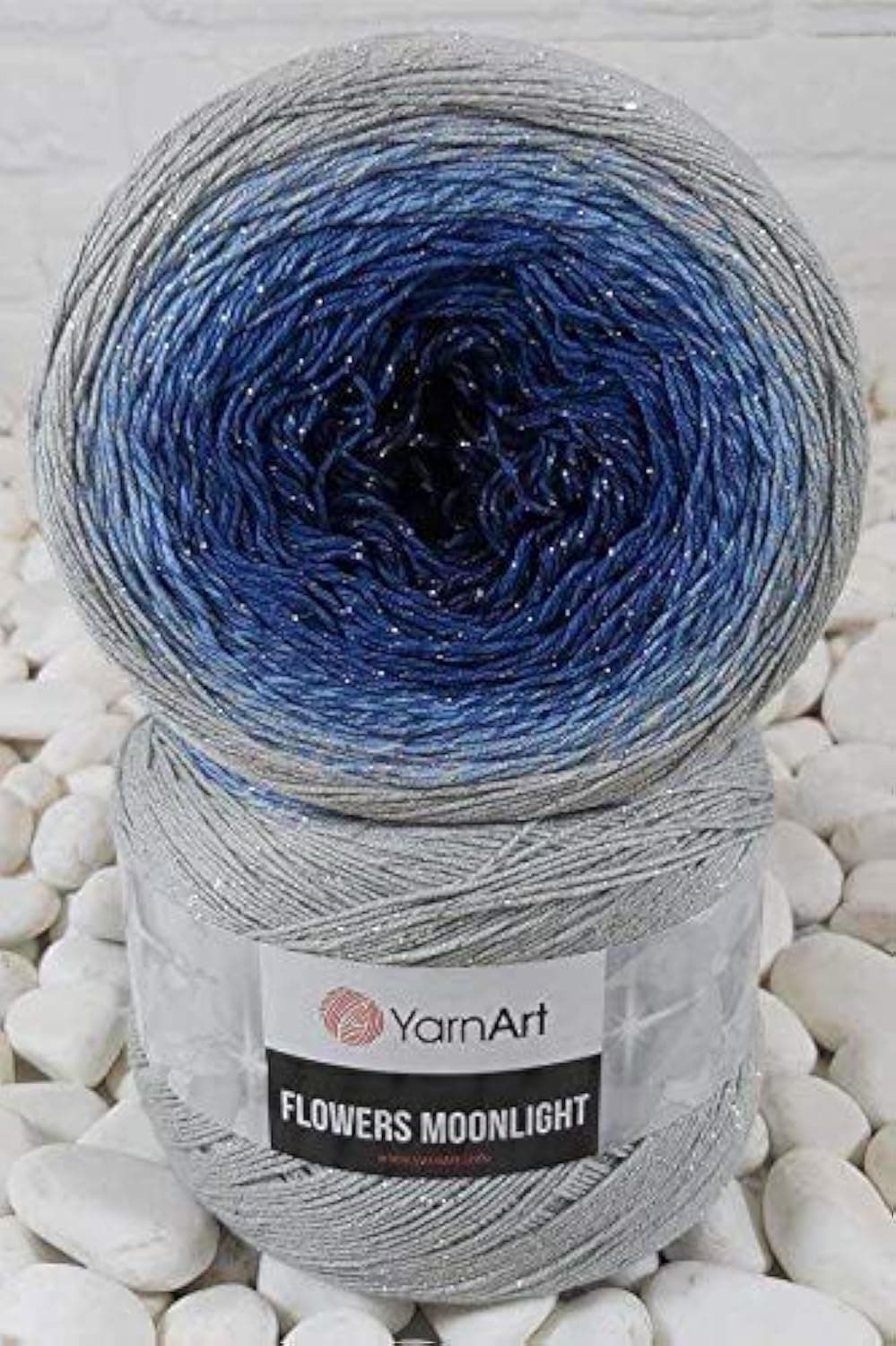 YarnArt Flowers Moonlight Glitter Cotton Yarn Soft Rainbow Crochet Metallic Lurex handknit Shiny Silvery Cake Multicolor Cotton 1 Skein Weight 917oz Lenght 3937 inches 1 Fine 3271