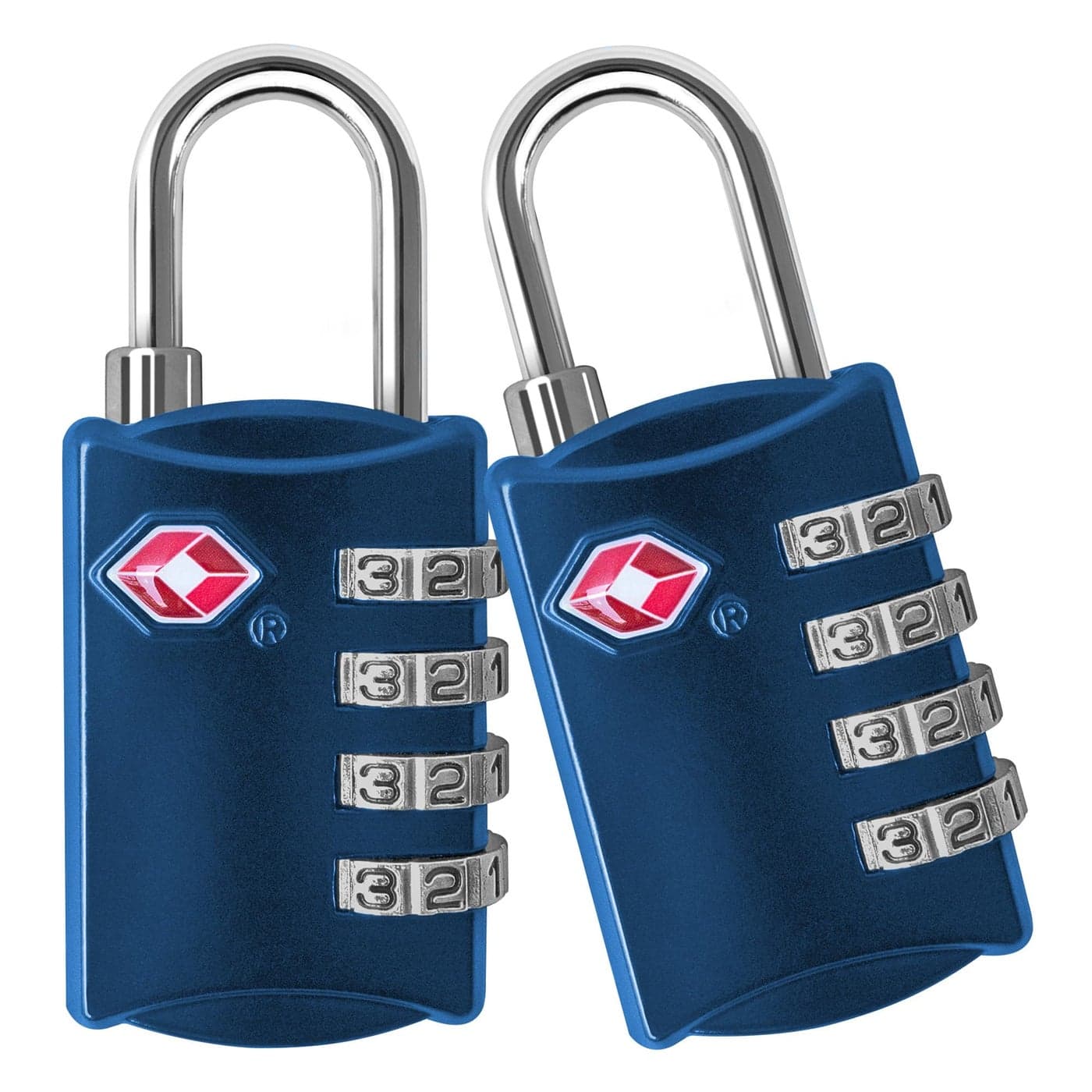 Desired Tools TSA Locks for Luggage 2Pc Durable Steel Padlock Keyless Easy to Read 4Digit Combination Lock for Backpacks Travel Suitcases Toolbox Filing Cabinets Baggage Gym Locker Blue