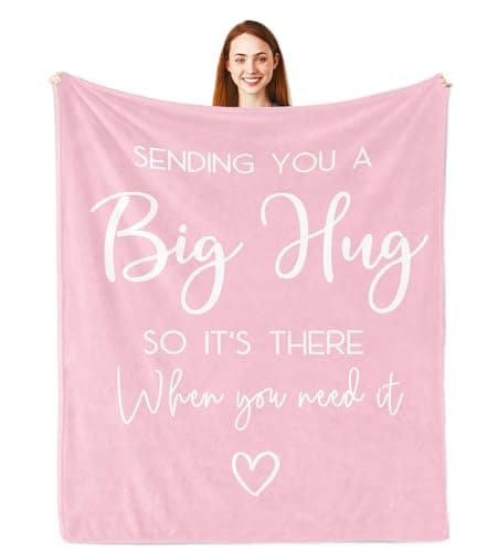 Pubrave Breast Cancer Gifts for Woman, Get Well/Inspirational/Sympathy/Thinking of You/Feel Better Gifts for Women, Healing Blanket Pink 60x50in