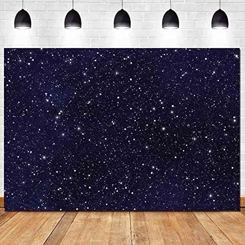 HQM Night Sky Star Universe Space Starry Photography Backdrops Kids Boy or Girl Birthday Party Decor Photo Background Banner 5X3FT