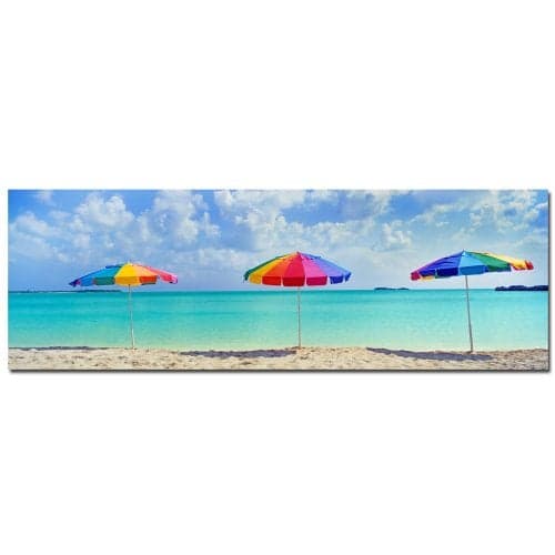 Trademark Art Three Umbrellas Canvas Art by Preston, 8 by 24-Inch