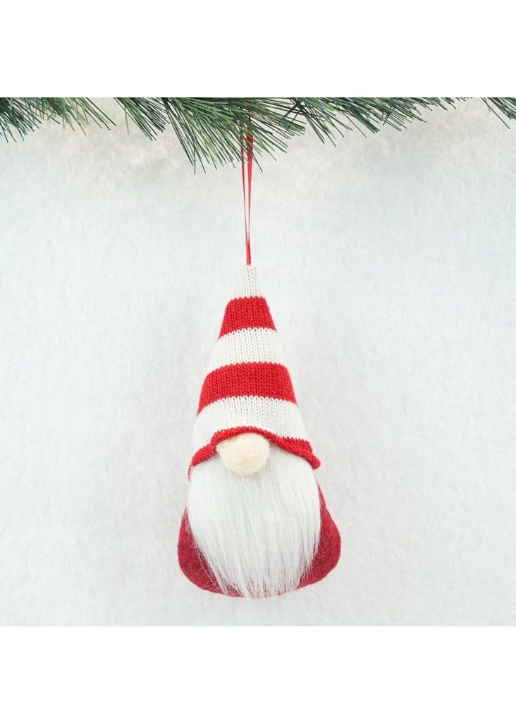 Short legged snowman doll ornaments gift hanging red and white stripes