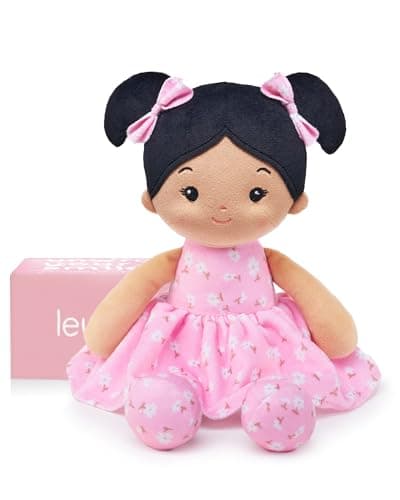 LeyaDoll Soft Baby Doll Toys 12 My First Baby Rag Doll for 1 YearOld Girl Birthday GiftChristmas Plush Toys Gift for Toddler Kids InfantsFlorabelleGirlPinkTanned