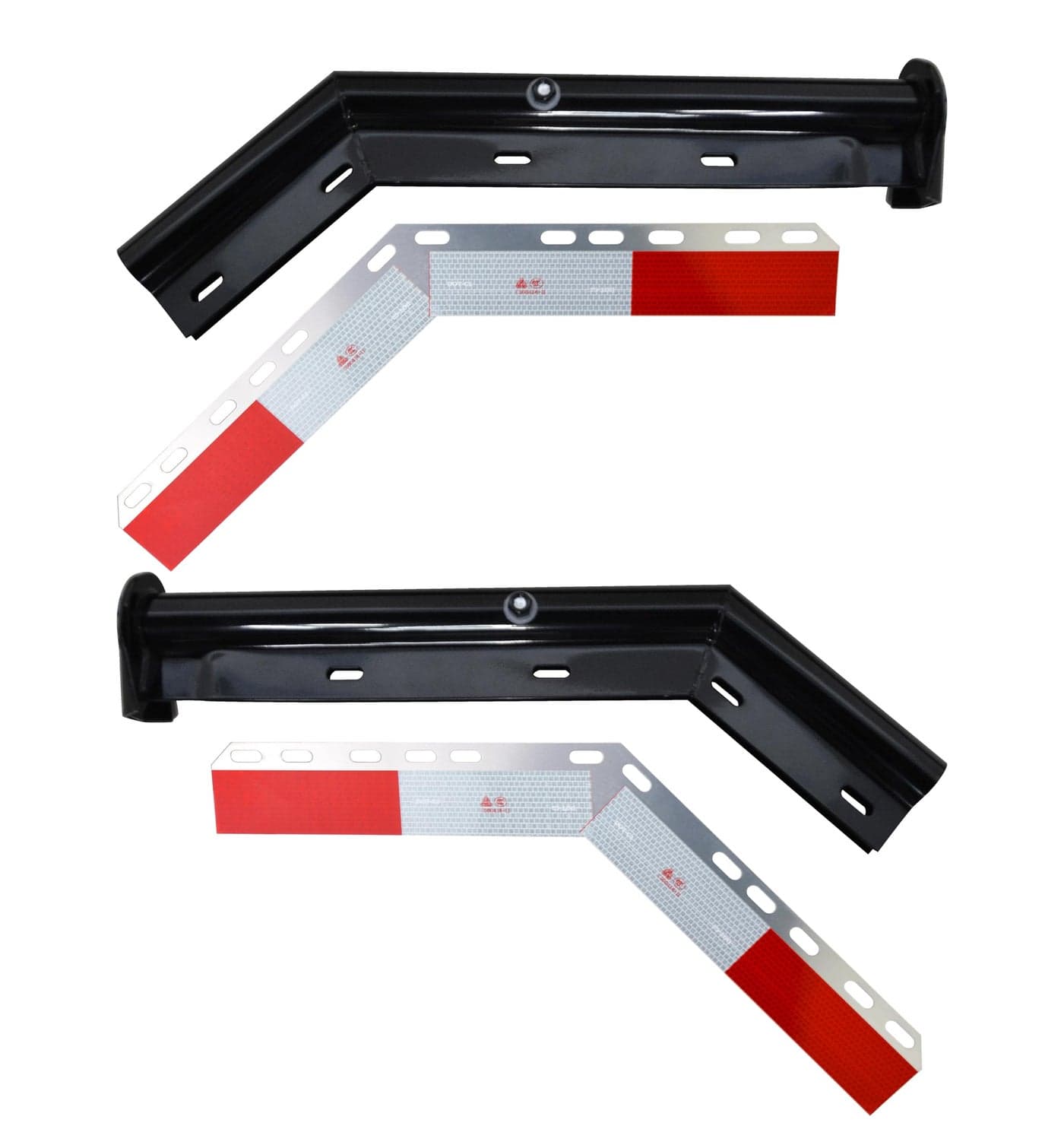 Black Angled Spring Loaded Mud Flap Hanger118 Bolt Spacing27 Lengthwith 2 Reflective Plates
