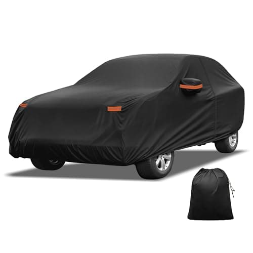 X AUTOHAUX Car Cover Outdoor Waterproof Sun Rain Snow Hail Protection with Left Side Door Zipper 210D-PU for Genesis GV70