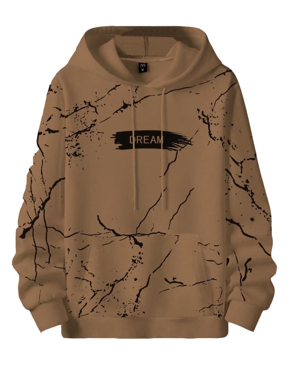 JVX Unisex-Adult Regular Fit Wool Blend Neck Hooded Sweatshirt (Hoodie-01_Khakhi