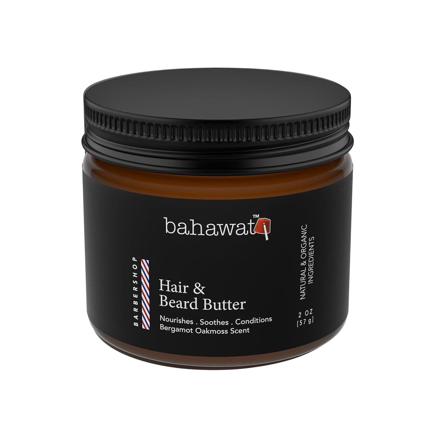 BAHAWAT Hair Beard Butter Barbershop Strengthen Soften Leave in Conditioner Natural Ingredients The Best Beard Butter 2oz packaging may vary