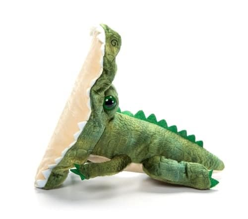The Petting Zoo Alligator Stuffed Animal Plushie Slap Bracelet Gifts for Kids Slapstix Wildlife Animals Green Gator Plush Toy 10 Inches