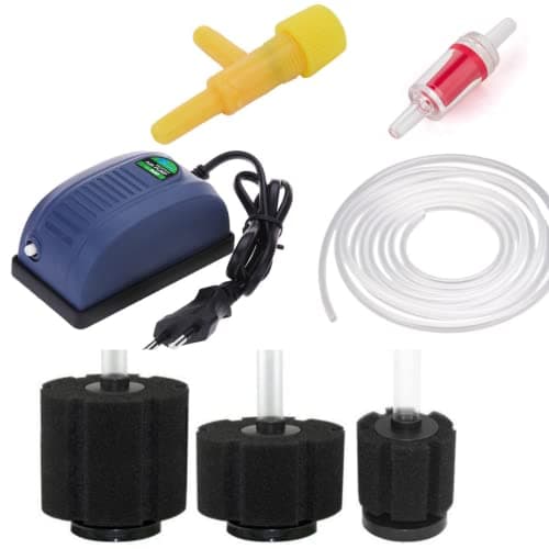 Xinyou Aquarium Bio Sponge Filter with Single Way Air Pump and 1 Meter Air Tube + Controller + Check Valve 5 in 1 Combo All in 1 Sponge Filter Combo (XY-280 (Medium Sponge))