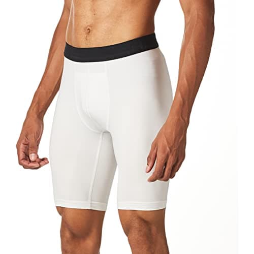 Hanes Men's Sport Performance Compression Short, True White/Ebony, Small