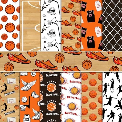 24 Sheets Basketball Scrapbook Paper 12 x 12 Basketball Dress Shoes Hoops Patterns Sports Themed DoubleSided Scrapbook Decorative Specialty for Card Making Origami DIY CardJunk Journals